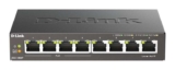 D-Link DGS-1008P 8-Port Gigabit Unmanaged PoE Network Switch, 60W Power Budget, Plug & Play, IEEE 802.3af/at, Silent Operation