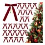 DARENYI 24Pcs Velvet Red Christmas Tree Bows