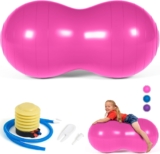 DASKING Peanut Ball for Kids Therapy, 90x45cm Anti-burst Exercise Ball With Pump, Gym Quality Fitness for Pregnancy Birth, Physical Therapy, Child Training, Women, Men