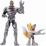DC X Sonic the Hedgehog Tails as Cyborg & Cyborg 2.5/5-inch Figures Multipack Officially Licensed by Jakks Pacific, Includes Classic Action Figures, Detailed Articulated Design, Sonic x DC Collectibles