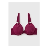 DD Wine Gold Trim Underwired Bikini Top 42E