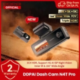 DDPAI N4T Pro Dash Cam 3-Channel HDR 4K1080P1080P Front Rear Interior Night Vision ADAS with code – ddpai Official Store