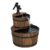 DEAL STACK – Aoxun 2-Tier Cascading Barrel Garden Fountain with Built-in Pump