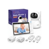 DEAL STACK – BURNNOVE Baby Monitor Camera, 5in 720P, Pan-Tilt, No WiFi