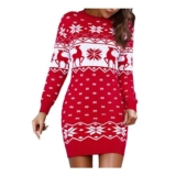 DEAL STACK – Bresdk Womens Christmas Jumper Dress Reindeer Snowflakes XL