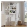 DEAL STACK – DeLutimia Solid Wood Over-Toilet 3-Tier Storage Cabinet, White