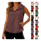 DEAL STACK – Womens Lightweight Full-Zip Vest with Pockets UPF50 Wine L