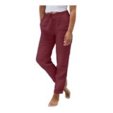 DEAL STACK – Womens Linen Trousers Petite, Lightweight Boho Palazzo with Pockets
