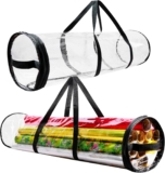 DECO EXPRESS Christmas Wrapping Paper Storage Bag Zipped Gift Wrap Bag with Handles Waterproof Tidy Storage Solution Organiser (Clear 100 cm)
