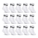 DECOVICI Kids Non-Slip Grip Socks, 15 Pairs, 5-7Y White
