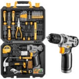 DEKO 126pc Cordless Drill & Tool Kit Set with 8V Electric Drill (Grey / Blue / Green) W/Voucher Sold by DEKO-EU / FBA