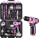 DEKO Pink Tool Kit: 126-Piece DIY Set with 8V Cordless Drill, Electric Drills & Hand Tools DEKO-EU / FBA (Prime Day Deal)