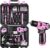 DEKO Pink Tool Kit: 126-Piece DIY Set with 8V Cordless Drill, Electric Drills & Hand Tools DEKO-EU / FBA (Prime Day Deal)