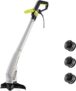 DEKOPRO 250W Electric Grass trimmer, 23cm Corded Twin-line Trimmer with Automatic Feed for Lawn, Garden, Weed & Edging(Extension Cord Not Included)