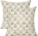 DEMIUKO 2 PCS Beige Cushion Covers 45×45 cm Throw Pillow Cases Autumn Decor