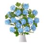 DEMIUKO 4Pcs Artificial Blue Hydrangea Flowers Vase Decor