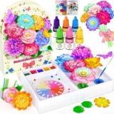 DIY Flower Craft Kits, Magic Dyeing Florist Bouquet Maker Art Supplies Arts and Crafts for Kids Ages 4-6 4-8 8-12, STEM Sensory Toddler Kids Toys Boys Girls Birthday Christmas Valentines Day Gifts