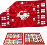 DIY Predict 2026 World Football Cup Schedule Poster 90x50CM, Reusable National Flag Stickers, UK London Time 8 Group Schedule, Tournament Bracket Wall Chart for Soccer Fans Football Game Party Decor