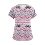 DIYIOUZHOU Christmas Scrub Tops for Women Nurses Uniform UK