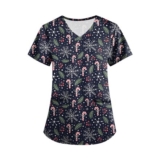 DIYIOUZHOU Christmas Scrub Tops for Women UK Nurse Uniform