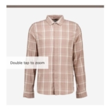 DKNY Beige & Cream Plaid Shirt