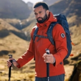 DLX Mens Waterproof Jacket Montgomery, Burnt Orange