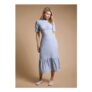 DOROTHY PERKINS Blue Leopard Tie Back Tiered Jersey Midi Dress