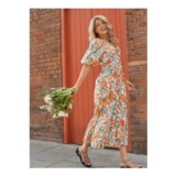 DOROTHY PERKINS Floral Poplin Twist Front Midaxi Dress