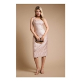 DP Luxe Bow Shoulder Jacquard Midi Dress