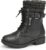 DREAM PAIRS Girls Mid Calf Combat Boots with Side Zipper Plush Lined Warm Winter Ankle Anti-Slip Boots