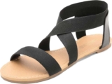 DREAM PAIRS Womens Elastic Ankle Strap Flat Sandals at dreampairsEU FBA