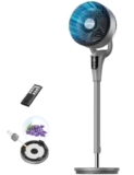 DREO 20dB Silent Standing Fan for Bedroom, 42 Pedestal Fans with Remote, 90 Oscillating, 8 Speeds, Adjustable Height, 8H Timer, (Upgrade)