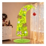 DTYDECLE 5.25ft Lime Green Artificial Christmas Tree with Green Skirt