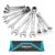 DURATECH 12-Piece Flex-Head Ratchet Spanner 8-19mm, Combination Wrench Set 72 Tooth Ratchet, Chrome Vanadium Steel, Metric, Poll-up Pouch