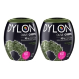 DYLON Fabric Dye Pods, Olive Green, 350g (2-Pack)