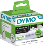 DYMO Authentic LabelWriter Large Address Labels 36 mm x 89 mm Roll of 260