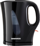 Daewoo Essentials 1.7L Fast Boil Electric Kettle Black Plastic Cordless Jug with Auto Shut-Off & Boil-Dry Protection, Compact, Easy to Use & Clean