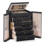 Dajasan 6-Layer 5-Drawer PU Leather Jewellery Box with Mirror, Black