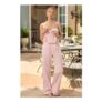 Dalila Wide-Leg Cotton-Poplin Trousers in Pink White Stripe
