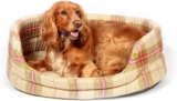 Danish Design Newton Moss Orange Brown Check Machine Washable Dog/Puppy Slumber Bed 40 Inch
