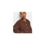 Dark Brown Linen Blend Button through Bomber Jacket