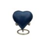 Dark Ocean Blue Marble Heart Keepsake Cremation Urn