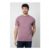 Dark Pink Plain Crew Neck T-Shirt