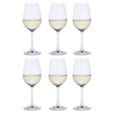 Dartington Crystal Six White Wine Glasses, Set of 6, White Wine Glasses, 223mm, 350ml