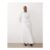 Daska Asymmetric Shirred Detail Balloon Sleeve Maxi Dress in White