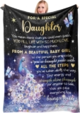 Daughter Gifts from Mum Dad, Flannel Blanket for Best Daughter Presents on Birthday Christmas Wedding Graduation, Present to My Baby Girl 3