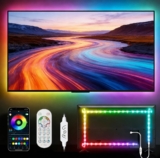 Daymeet Led Lights for TV, 3M TV Led Backlight Lights for 32-60 inch Monitor, USB Light Strip Behind Lighting, RGBIC with Remote, Music Sync Bluetooth APP Control