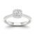 De Beers Certified Engagement Ring 18ct White Gold & Platinum Cushion Halo 0.50ct Diamond Ring (Limited Sizes) Free C&C