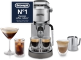 DeLonghi Dedica Duo EC890.M, Traditional Barista Pump Machine, Espresso And Cold Brew, Manual Coffee Machine With My LatteArt Steam Wand, 15cm Wide, 2 Espresso, Touch Display, Mug up to 13cm, Metal