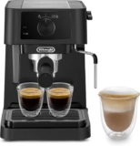DeLonghi Stilosa – Manual Espresso Machine w/ Manual Milk Frother Black